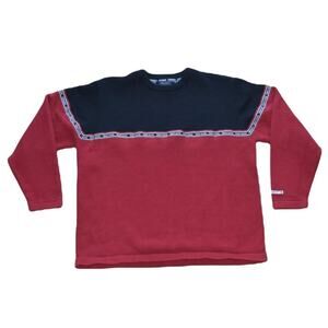 Tommy Jeans Sweater by Tommy Hilfiger Women's Size XL Red and Black Vintage